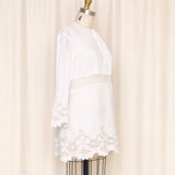 Blumarine Cotton Cream Tunic with Lace Trim