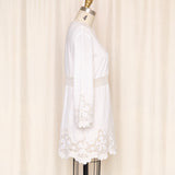 Blumarine Cotton Cream Tunic with Lace Trim