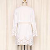 Blumarine Cotton Cream Tunic with Lace Trim