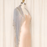 Vintage Grey Beaded Shawl
