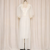 Vintage Sheer Robe with Satin Embroidered Collar