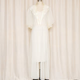 Vintage Sheer Robe with Satin Embroidered Collar