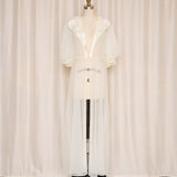 Vintage Sheer Robe with Satin Embroidered Collar