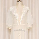 Vintage Sheer Robe with Satin Embroidered Collar