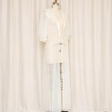 Vintage Sheer Robe with Satin Embroidered Collar