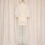 Vintage Sheer Robe with Satin Embroidered Collar