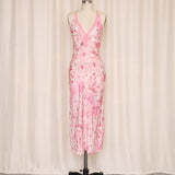 August Silk Pink Floral Lace Trim Slip