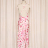 August Silk Pink Floral Lace Trim Slip