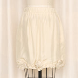 Moschino Beige Silk Skirt with Floral Trim