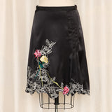 Vertigo Paris Silk Embroidered Skirt