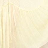 Vintage 70s Pale Yellow Cotton Eyelet Dress