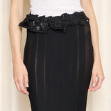 Prada Black Beaded Cloth Belt