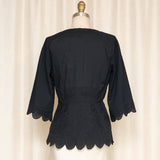 Saks Fifth Avenue Cotton Black Blouse