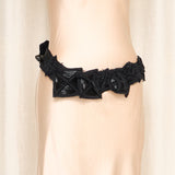Prada Black Beaded Cloth Belt