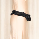 Prada Black Beaded Cloth Belt