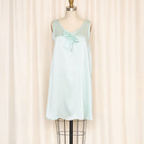 Love, Zelda Mint Green Tie Front Silk Slip