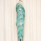 Ungaro Green Floral Silk Dress