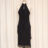 Silk Black Halter Neck Cocktail Dress