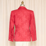 YSL Coral Floral Embossed Blazer