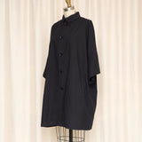 Yohji Yamamoto Black 3/4 Sleeve Long Coat