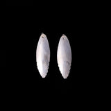 Sterling Silver Large Feather Shaped Stud Earrings with Onyx Stone