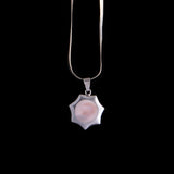 Sterling Silver Chocker Necklace with Star Shaped Mother of Pearl Pendant