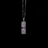 Sterling Silver Necklace with Double Layered Mother of Pearl Pendant