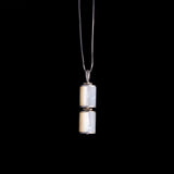Sterling Silver Necklace with Double Layered Mother of Pearl Pendant