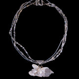 Sterling Silver and Mother of Pearl Reversible Beaded Necklace
