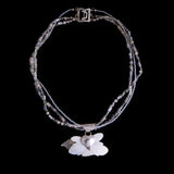 Sterling Silver and Mother of Pearl Reversible Beaded Necklace