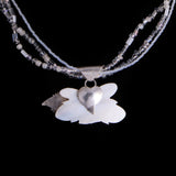 Sterling Silver and Mother of Pearl Reversible Beaded Necklace