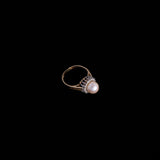 14K Pearl Ring with Surrounding Stones