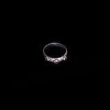 Sterling Silver Triple Pink Stone Ring