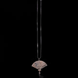 Fan Shaped Pendant on Chain Necklace
