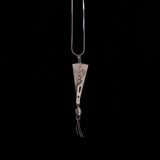 Fan Shaped Pendant on Chain Necklace