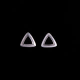 Sterling Silver Triangular Stud Earrings with Onyx Stone