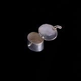 Sterling Silver Small Pill Box with Abalone Fish Accent