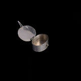 Sterling Silver Oval Pill Box with Abalone Top Accent