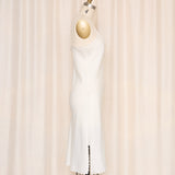 Vintage Cream Scalloped Trim Slip Dress