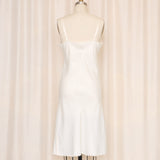 Vintage Cream Scalloped Trim Slip Dress