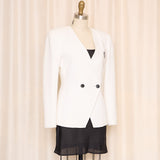 Christian Dior White Monogrammed Blazer with Quilted Fabric