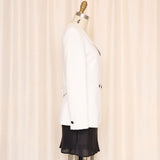 Christian Dior White Monogrammed Blazer with Quilted Fabric