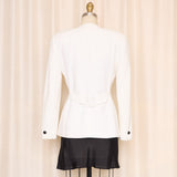 Christian Dior White Monogrammed Blazer with Quilted Fabric
