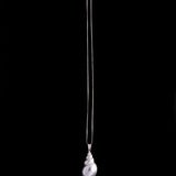 Sterling Silver Large Shell Shaped Pendant Necklace