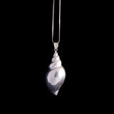 Sterling Silver Large Shell Shaped Pendant Necklace