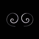 Sterling Silver Spiral Textured Large Hoop Earrings