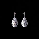 Sterling Silver Large Earrings with Mother Of Pearl Inlay
