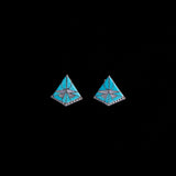 Sterling Silver Turquoise and Mother of Pearl Stud Earrings