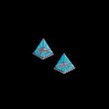 Sterling Silver Turquoise and Mother of Pearl Stud Earrings