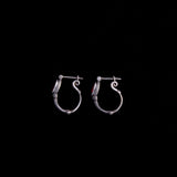 Sterling Silver Garnet Hoop Earrings